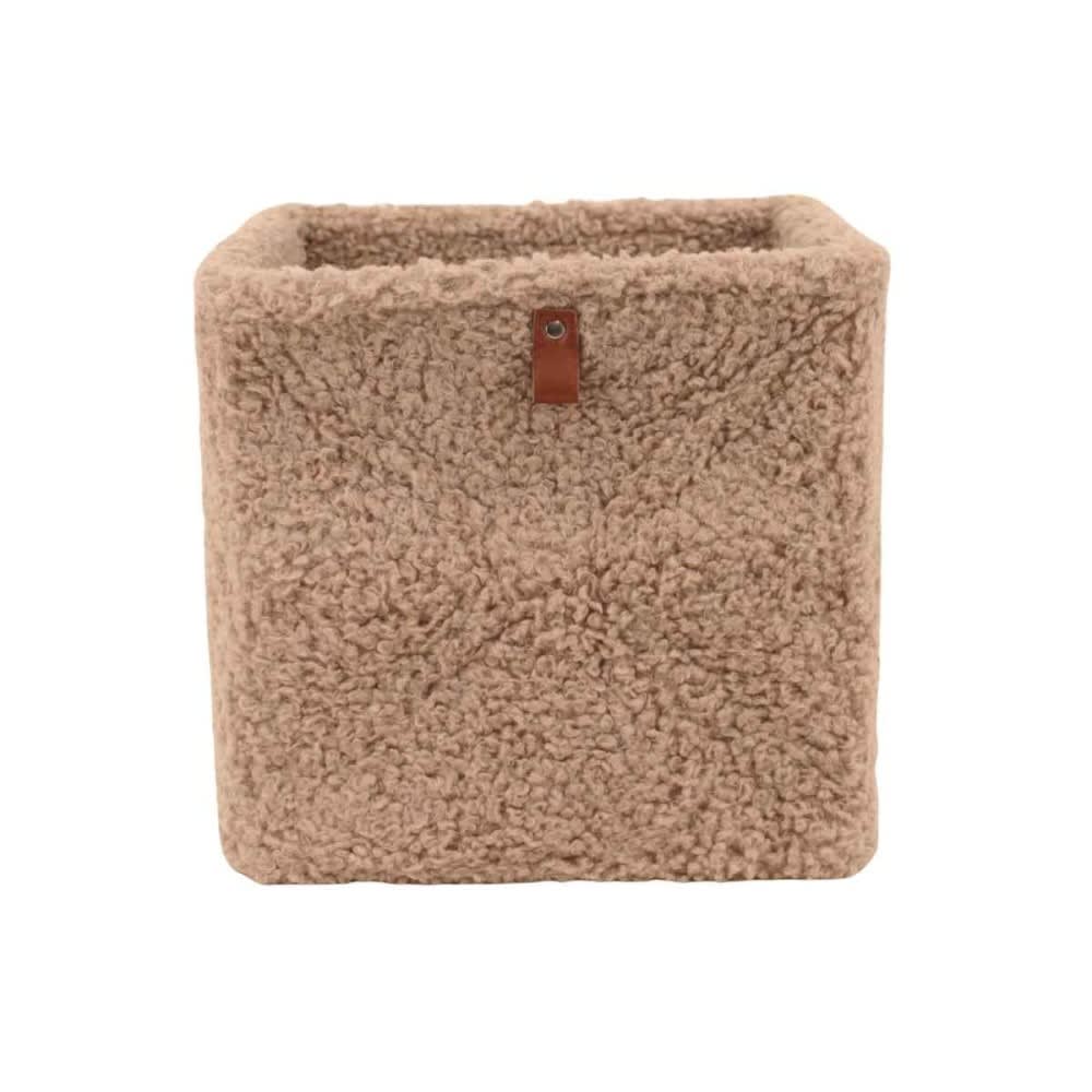 Cube de rangement bouclette taupe 31x31cm Cube de rangement bouclette taupe 31x31cm