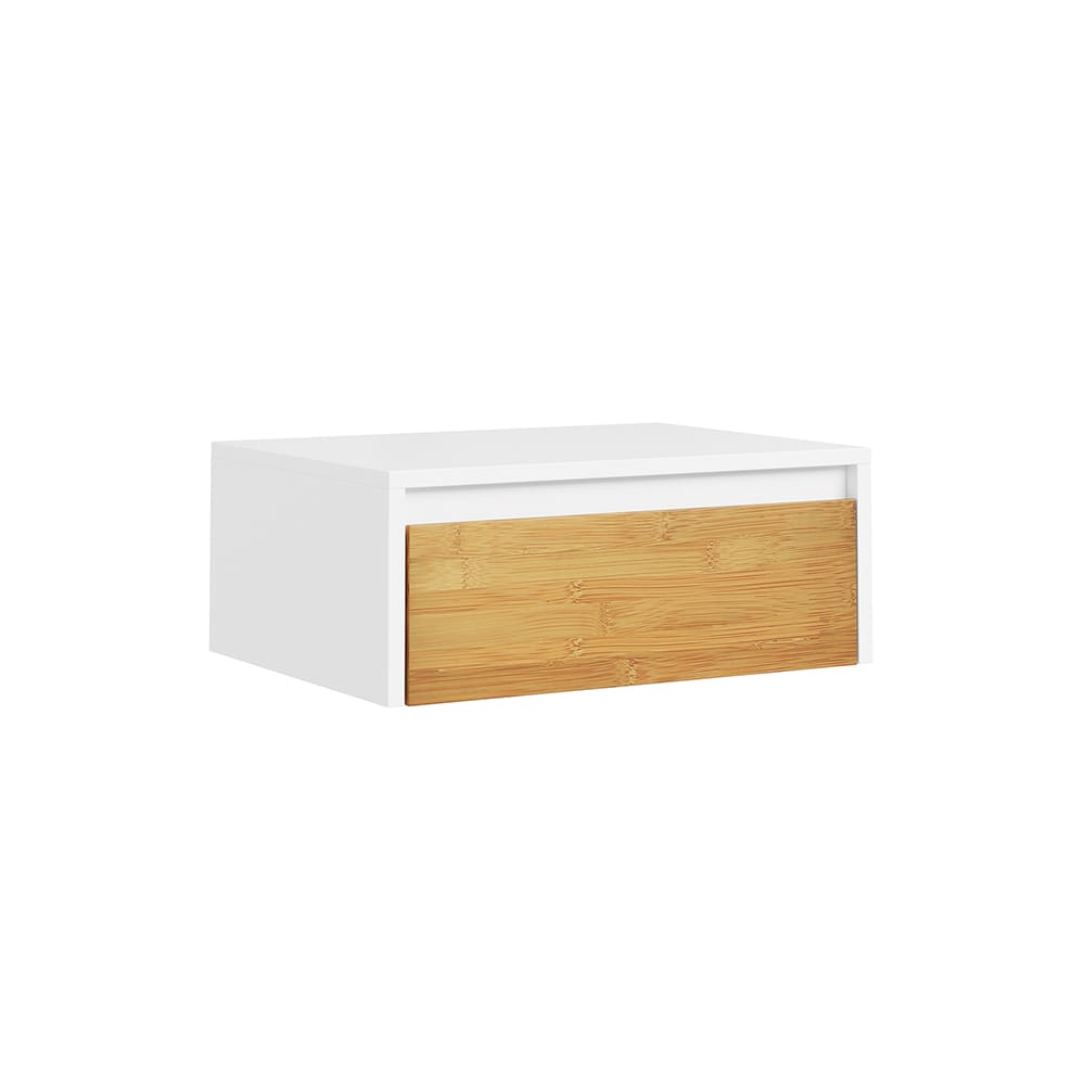 SoBuy Nachttisch schwebend Weiß 40×30×11 cm FBT174-E-WN style modern Weiß Spanplatte