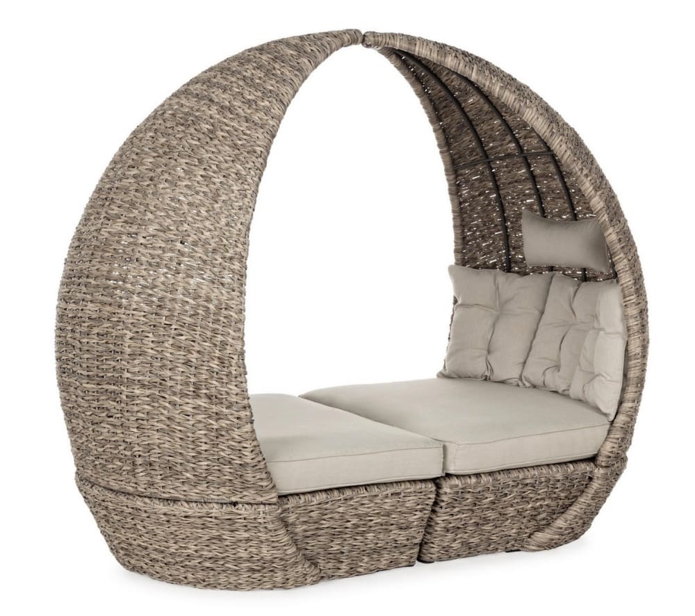Lot de 2 fauteuils/lits de jour en aluminium tissées Lot de 2 fauteuils/lits de jour en aluminium tissées