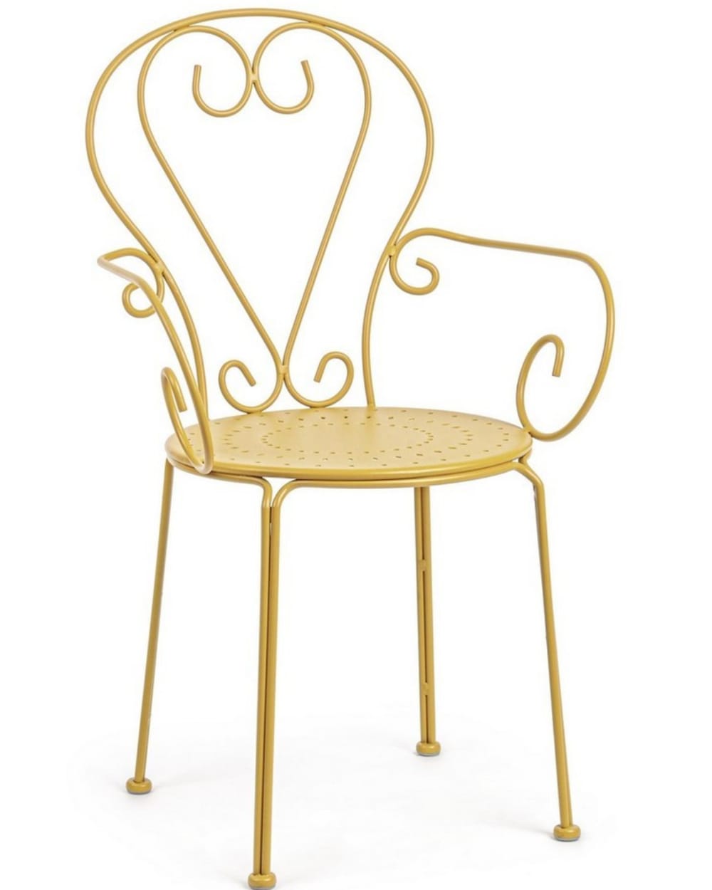 chaise en acier, et finition - jaune