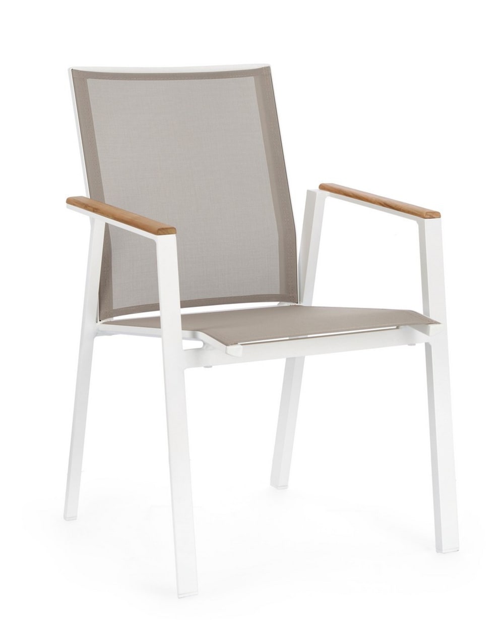 chaise en aluminium et - teck