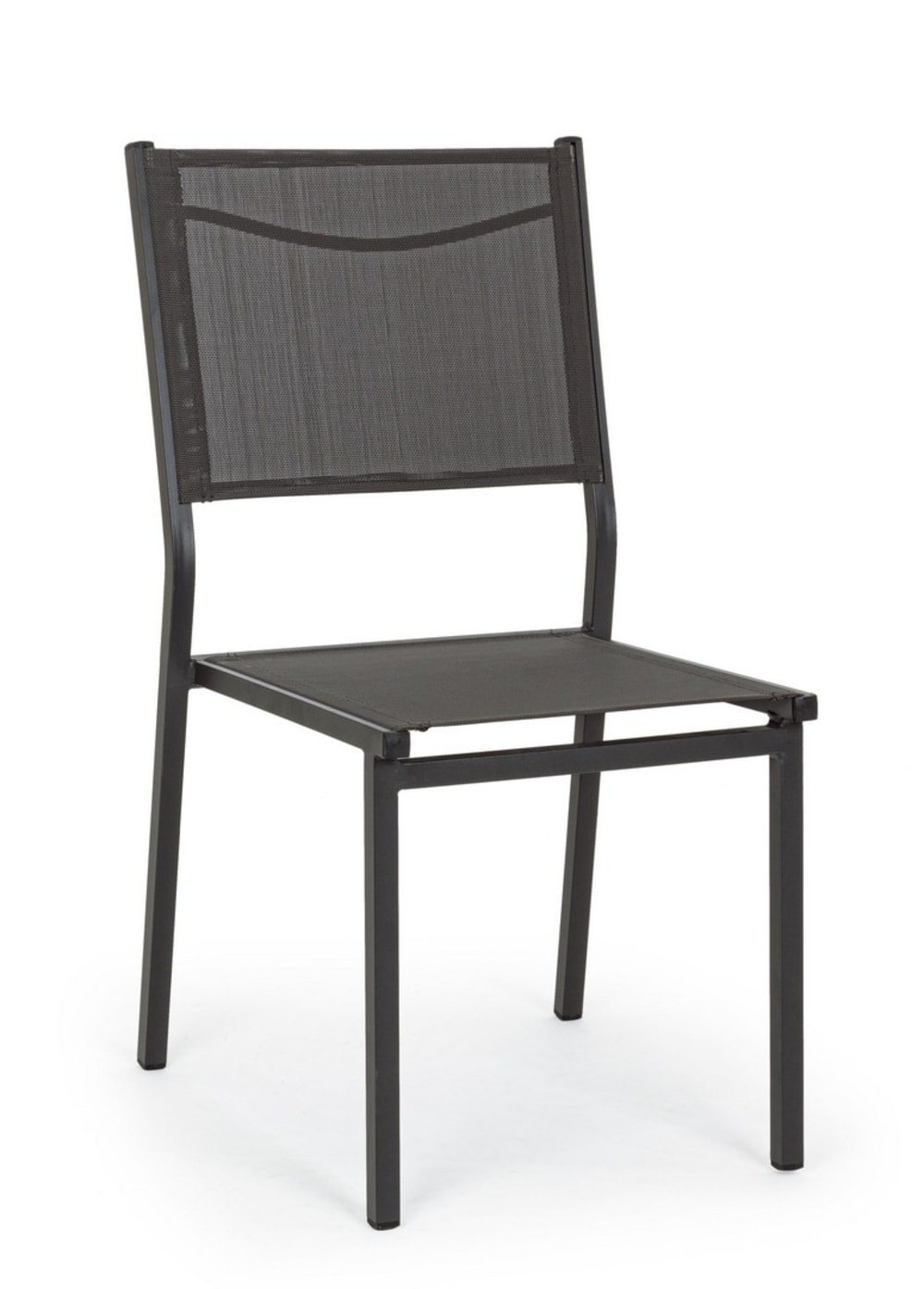 Lot de 2 Chaises en aluminium anthracite et textilène