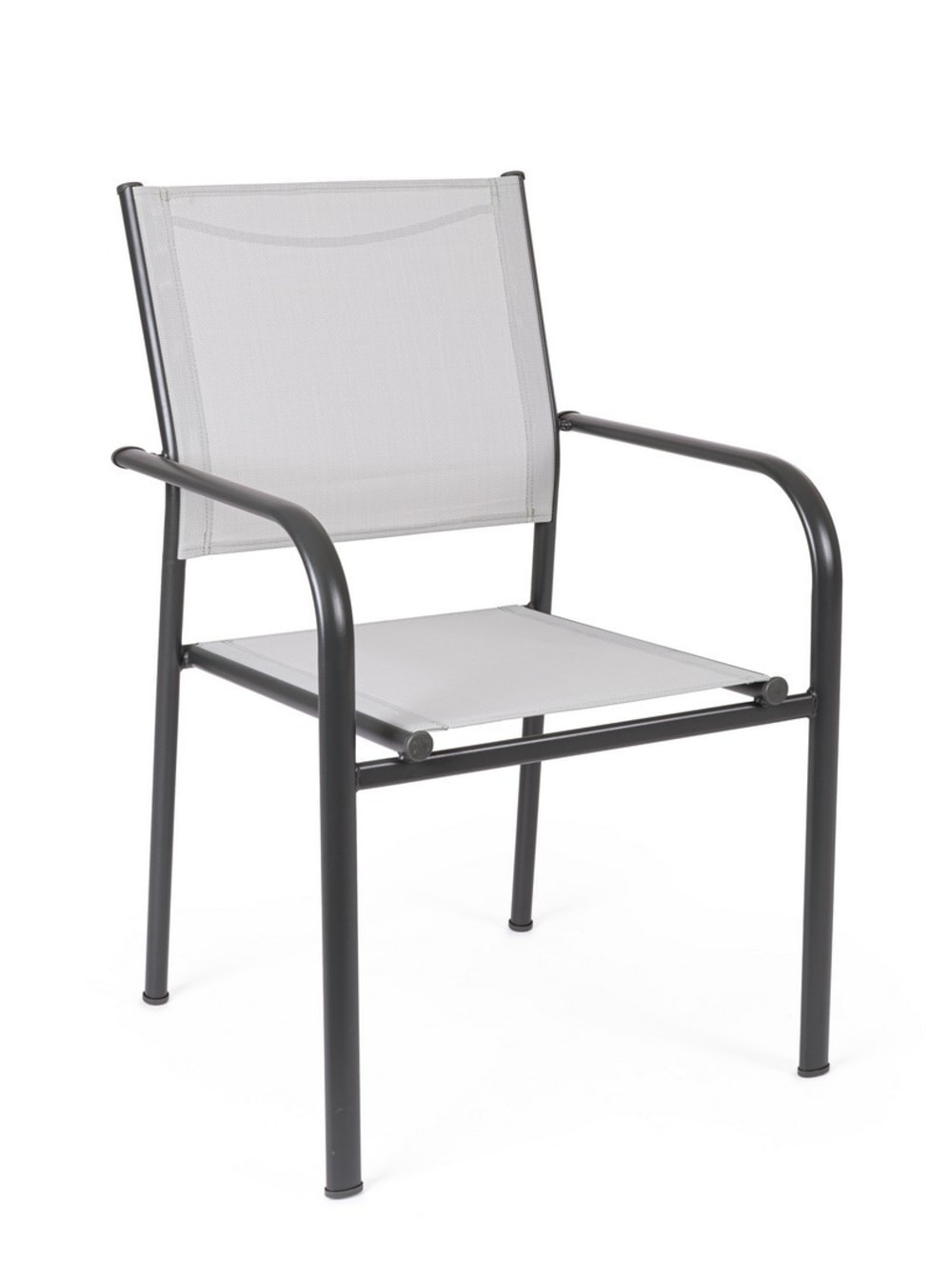 Lot de 6 Chaises en acier avec textilène gris