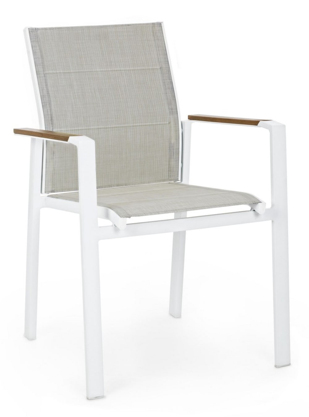 Lot de 2 Chaises blanches en polywood, aluminium et textilène