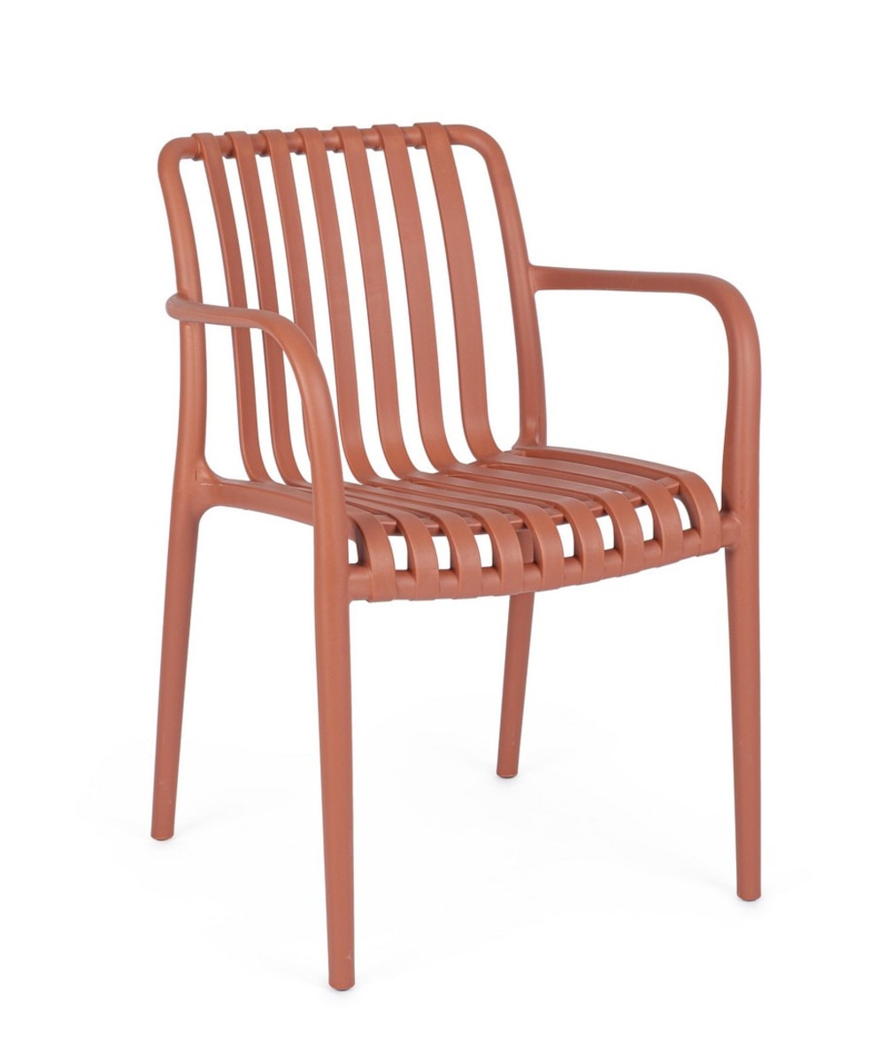 Lot de 4 Chaises en polypropylène terre cuite