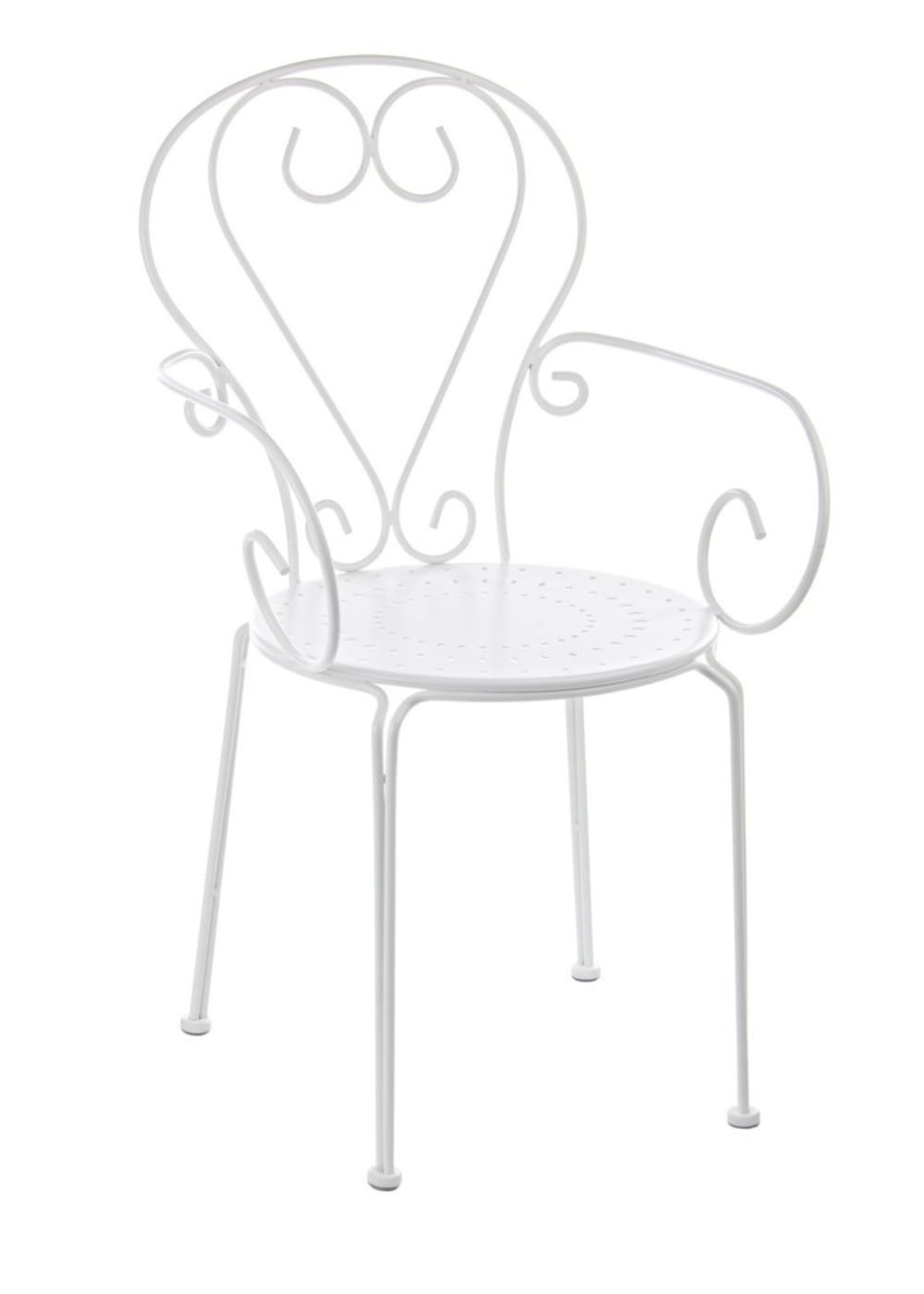 Lot de 2 Chaises en acier, et finition blanc mat