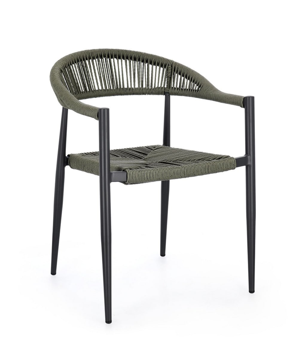 chaise en aluminium vert