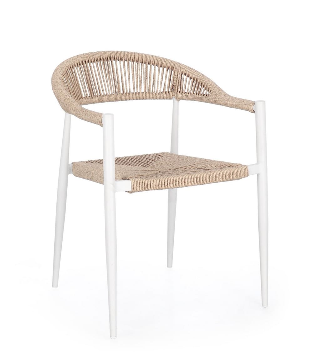 chaise en aluminium blanche