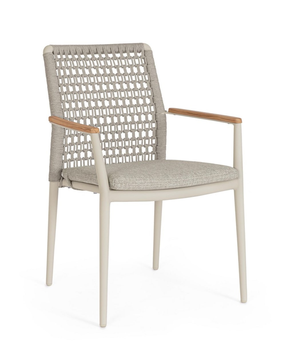 chaise en aluminium et - teck