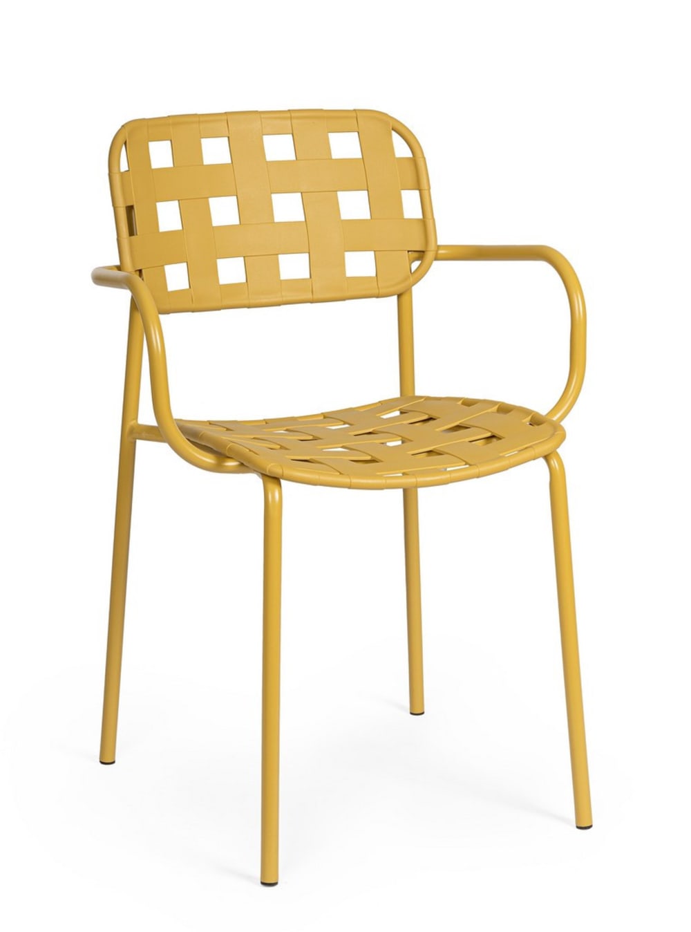 Bizzotto Set aus 6 Stahlstühlen mit gelber Sitzfläche style modern - Stahl