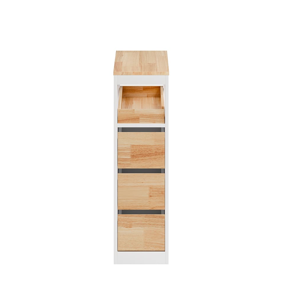 SoBuy Seitenschrank mit 4 Schubladen Weiß 65×23×82 cm BZR54-III-WN style modern Weiß Spanplatte