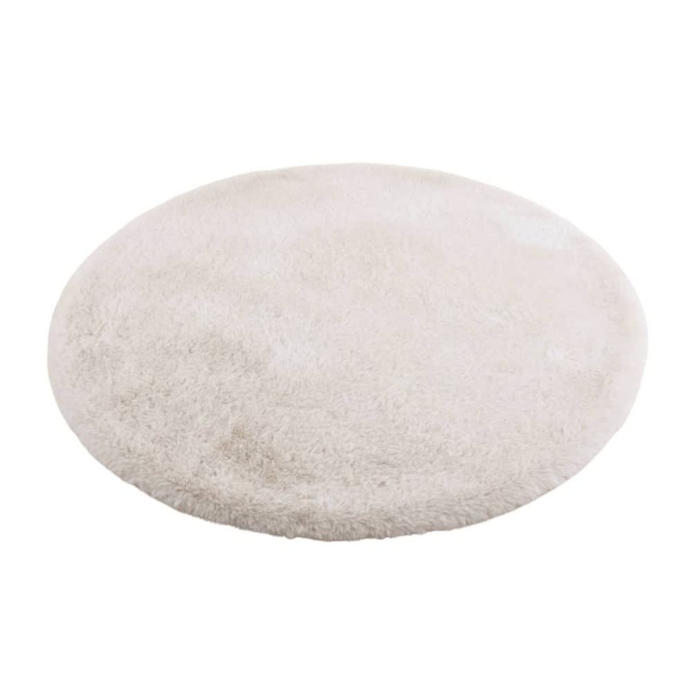 Tapis fourrure beige antidérapant d90cm