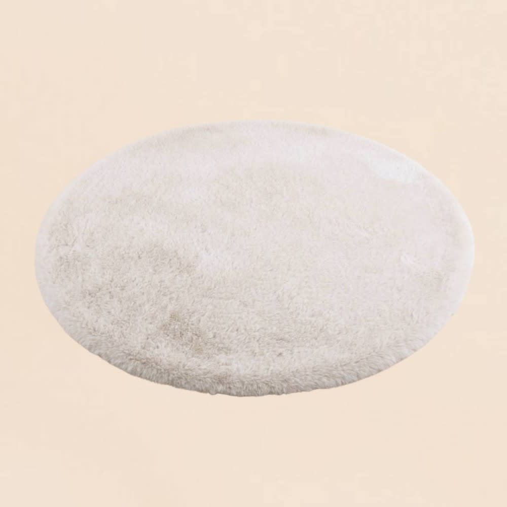 Tapis fourrure beige antidérapant d90cm — vue 3