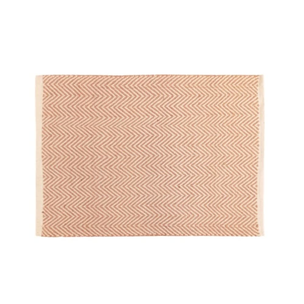 Tapis rectangulaire chevron marron et blanc 90x60cm