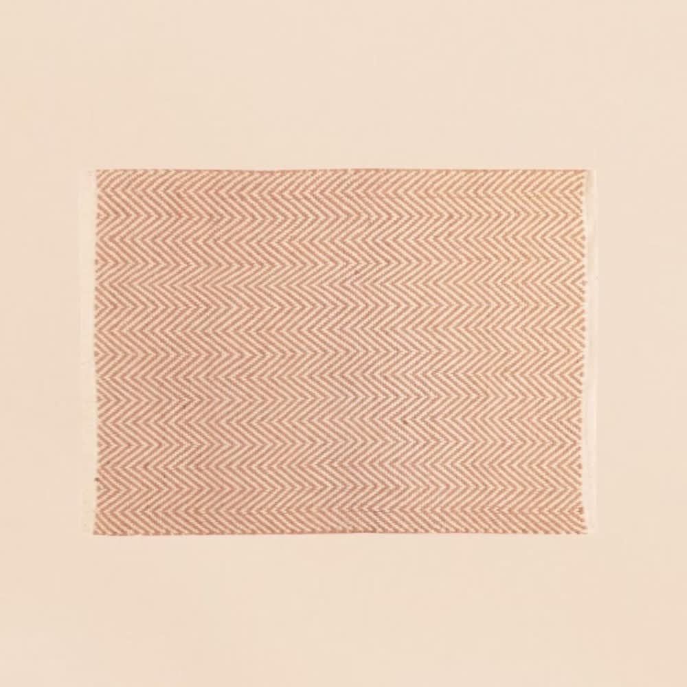 Tapis rectangulaire chevron marron et blanc 90x60cm — vue 3