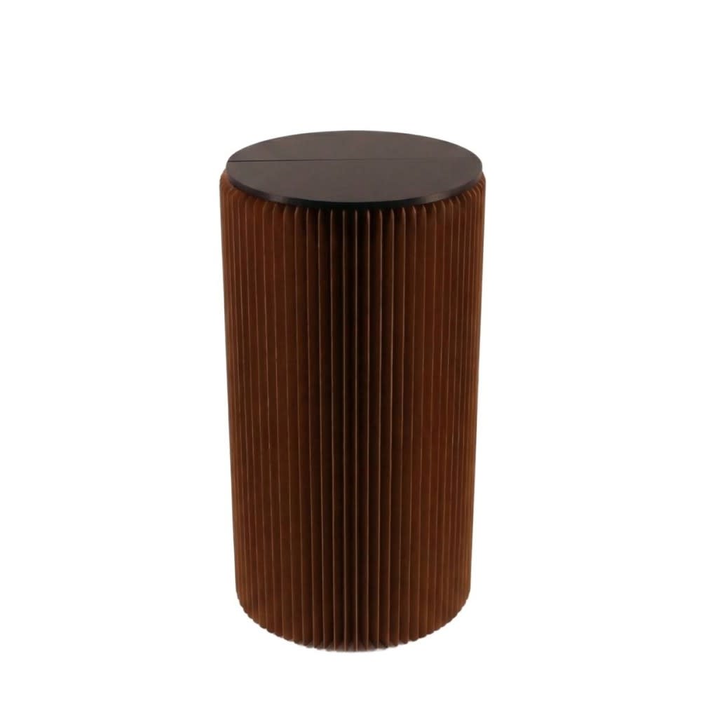Sellette pliable en carton avec plateau noir h70xd30cm