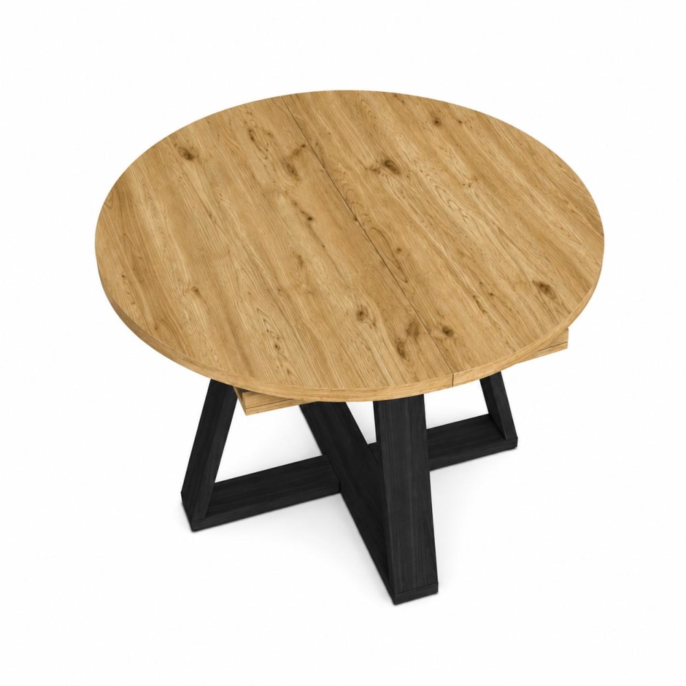 Table extensible effet bois de chêne 103x103x73cm Table extensible effet bois de chêne 103x103x73cm