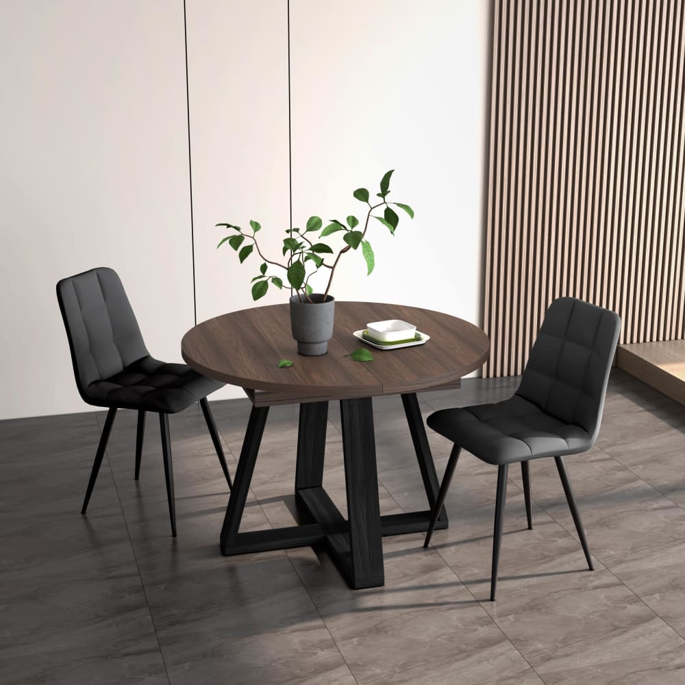 Skraut home Ausziehbarer Esstisch Holzeffekt dunkle Eiche 103x103x73cm style modern Braun Spanplatte