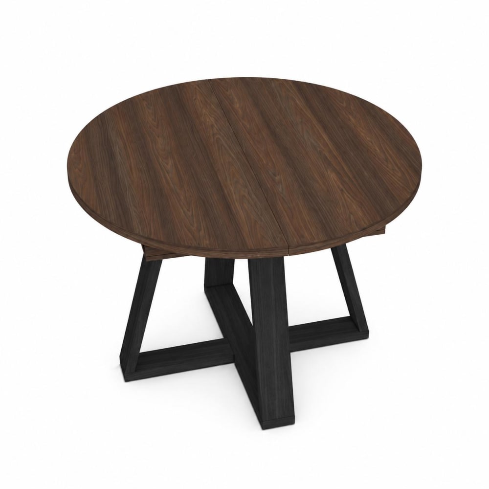 Table extensible effet bois de chêne foncé 103x103x73cm Table extensible effet bois de chêne foncé 103x103x73cm