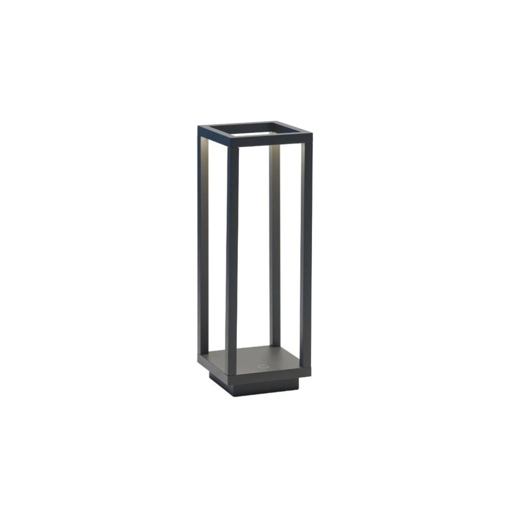 linterna home gris oscuro led 22w bateria ip54 zafferano