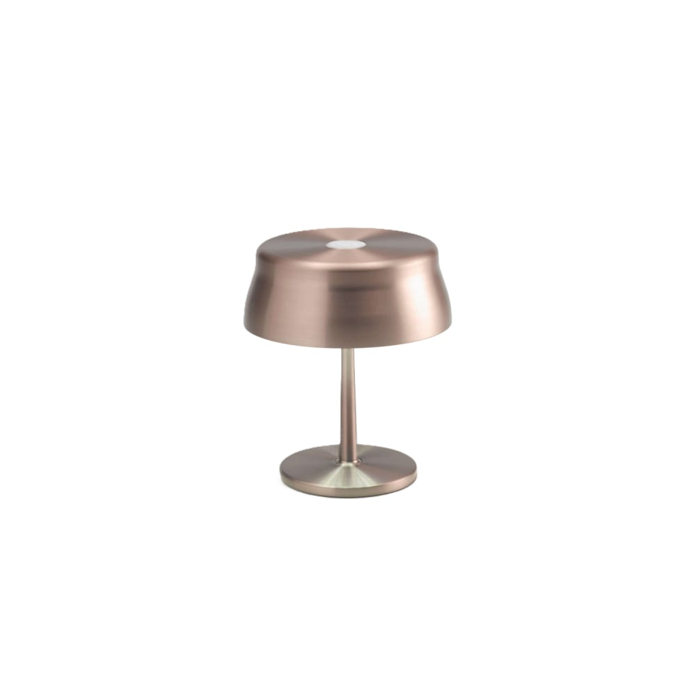 lampara de mesa zafferano led wi-fi de cobre 32 w y 17 cm de alto