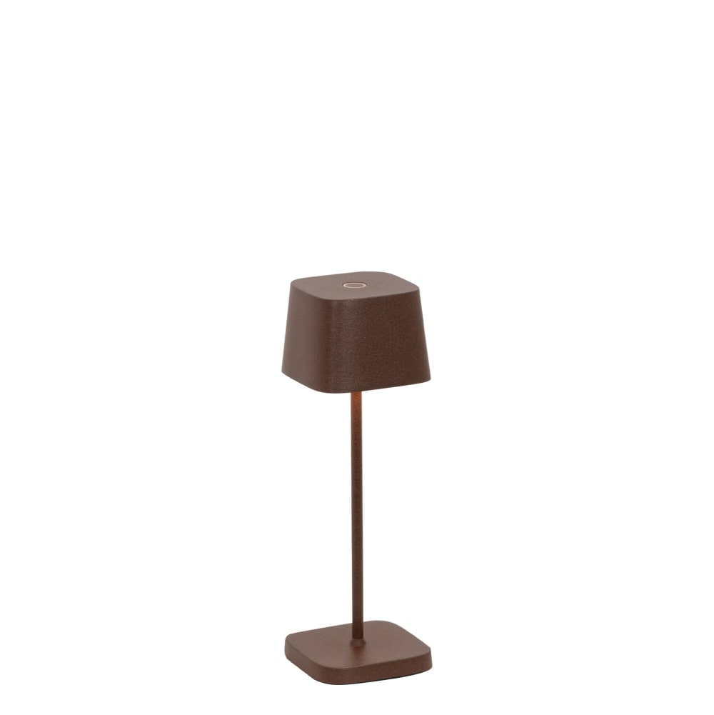 lampara de mesa led corten regulable zafferano