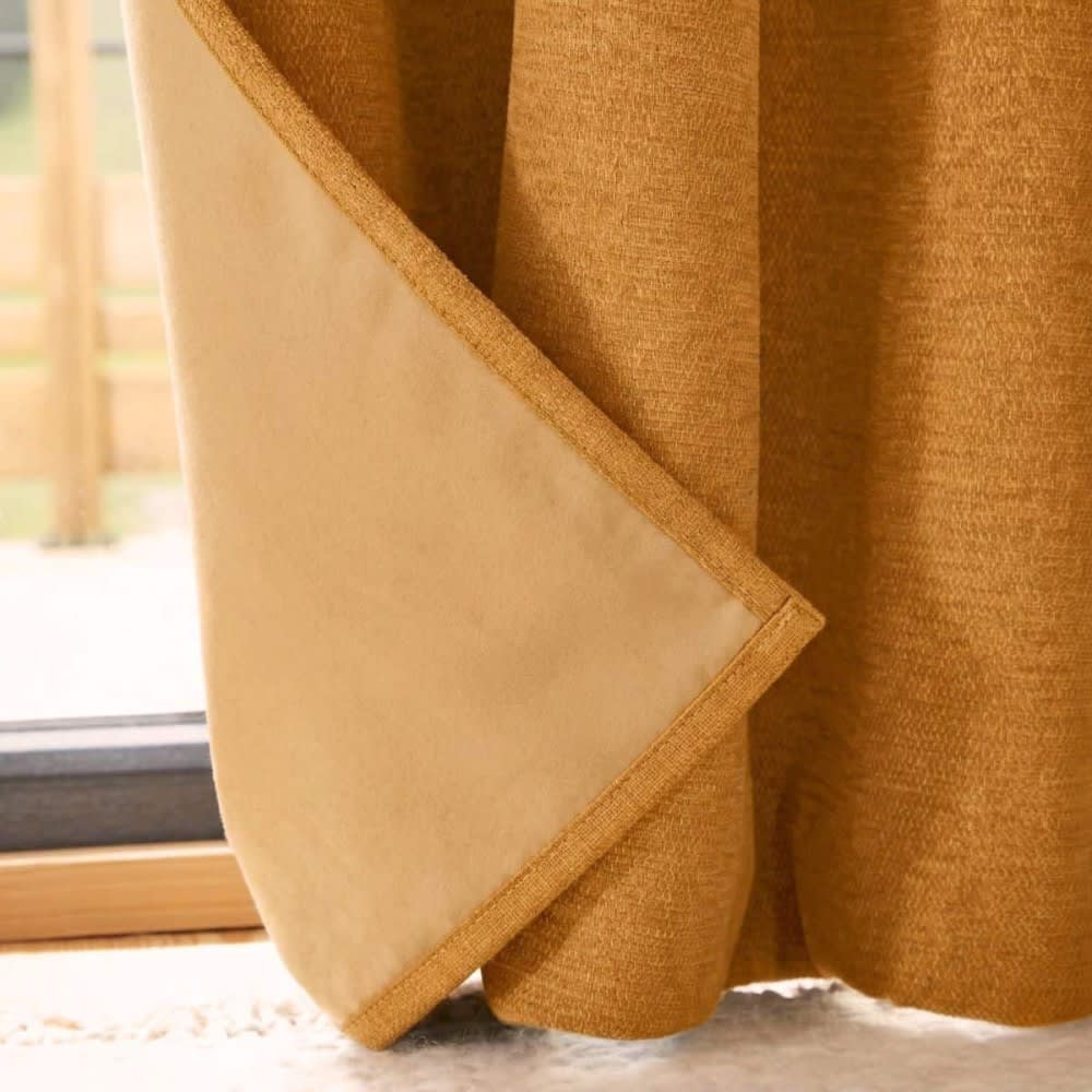 Rideau isolant phonique et thermique moutarde 140x240cm