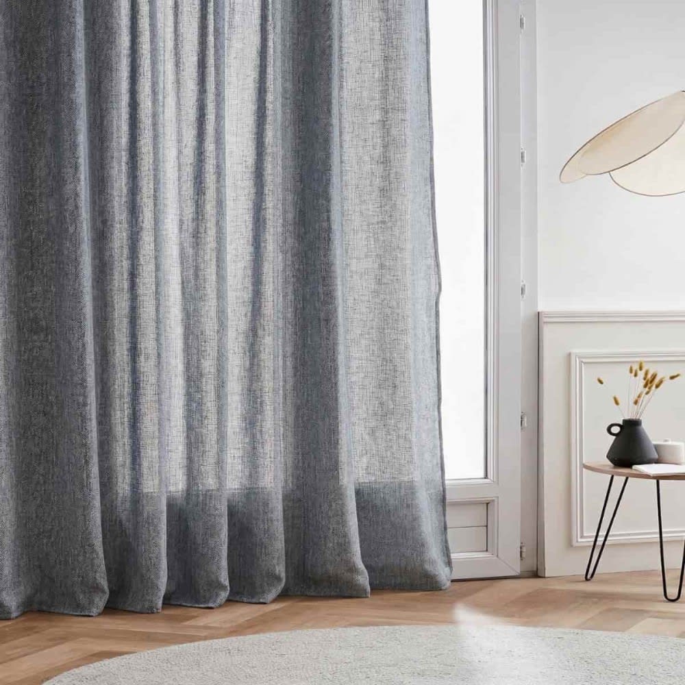 Rideau en coton gris chiné 140x250cm