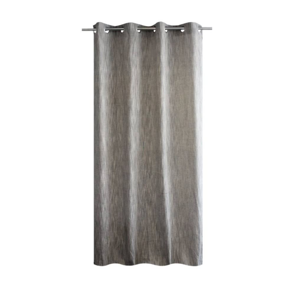 Rideau en coton gris chiné 140x250cm — vue 3
