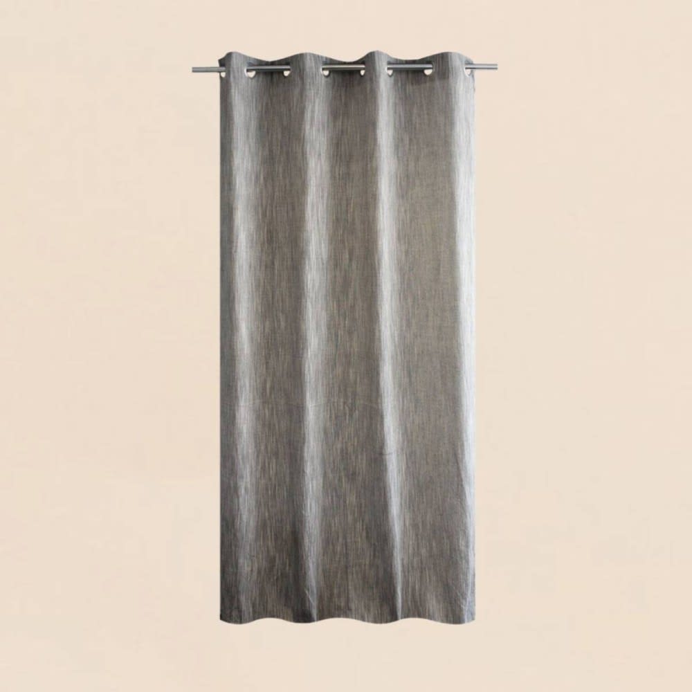 Rideau en coton gris chiné 140x250cm — vue 4