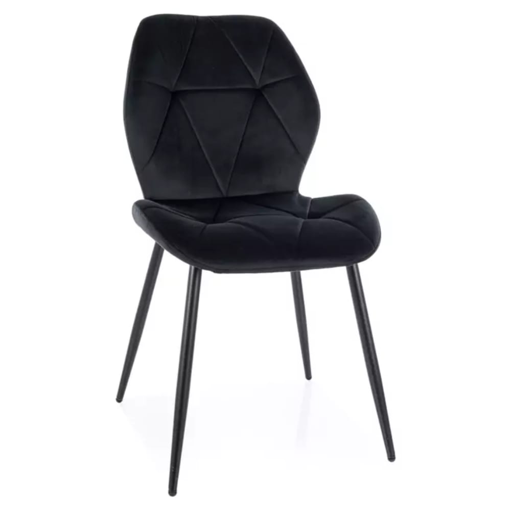 Chaise velours de polyester - noir