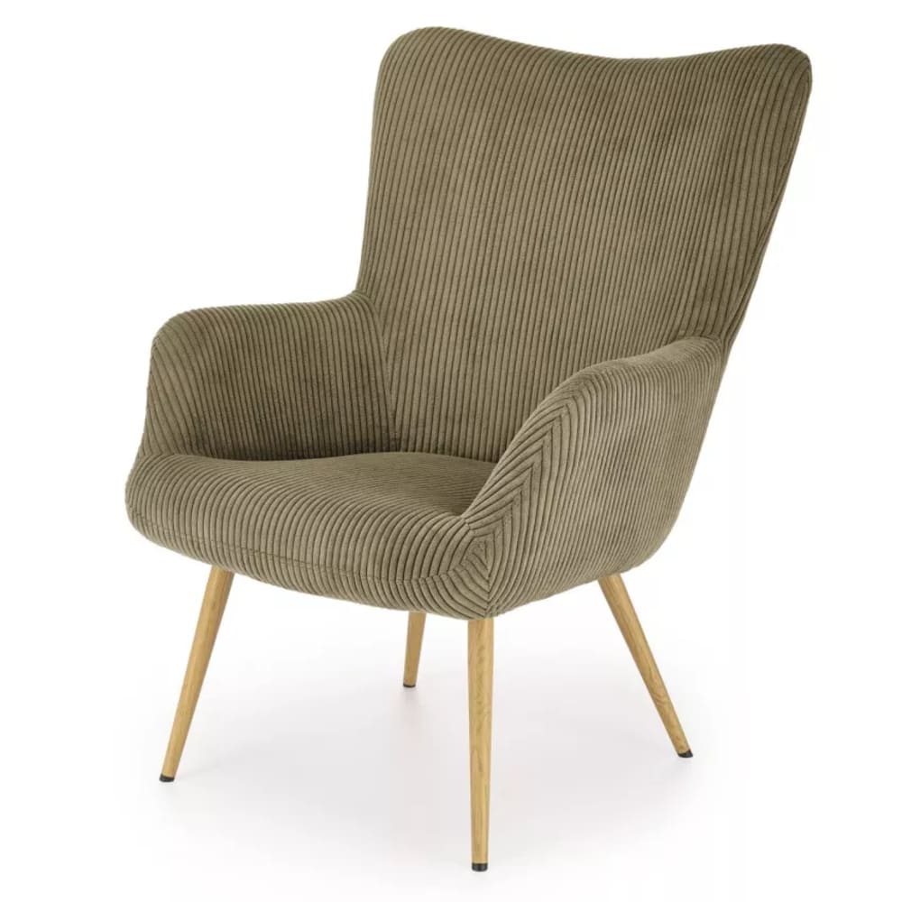 fauteuil lounge velours - olive
