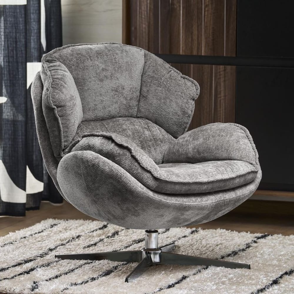Fauteuil confort  en tissu de polyester gris