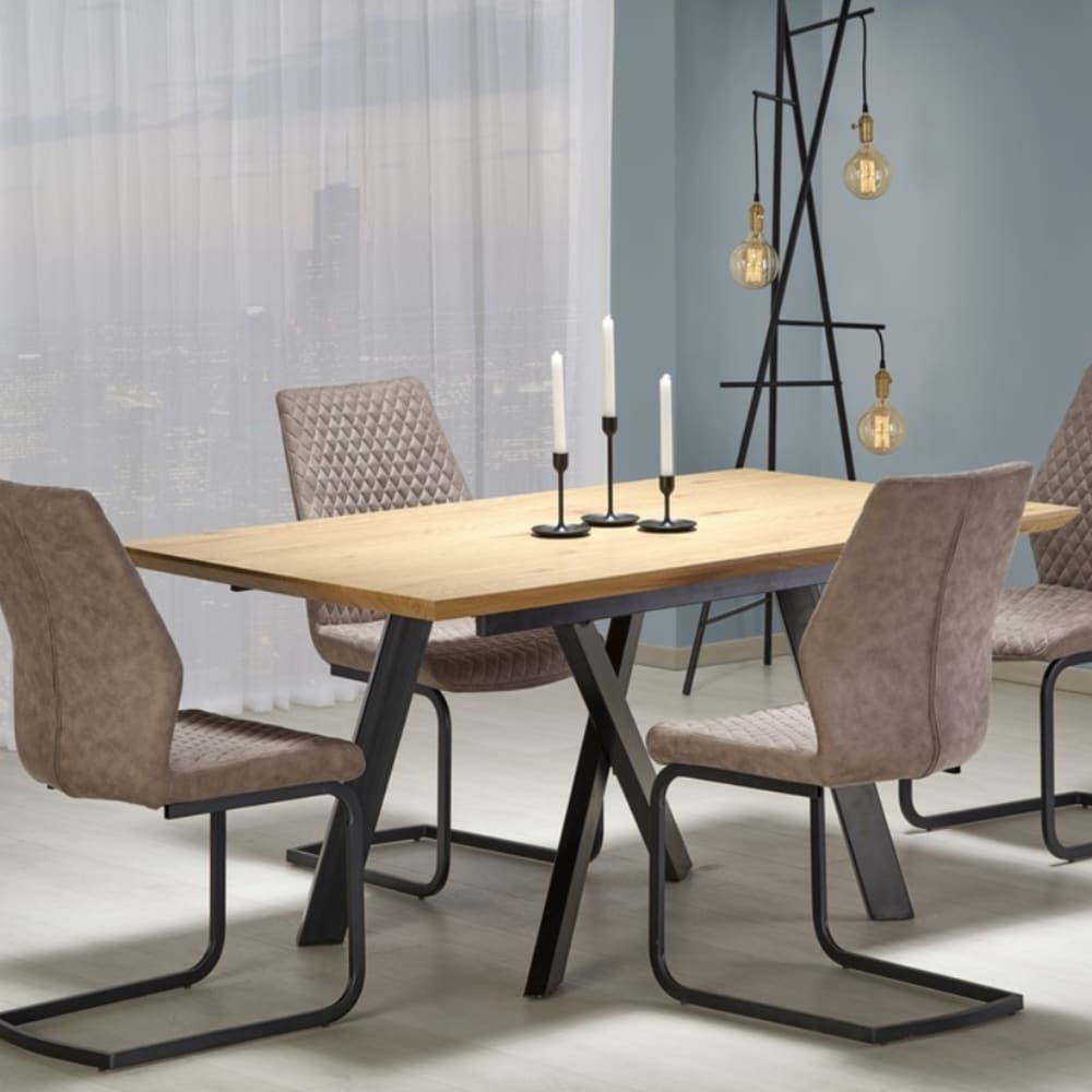 Ausziehbarer Designertisch aus Metall und Marmoreffekt, 180–240