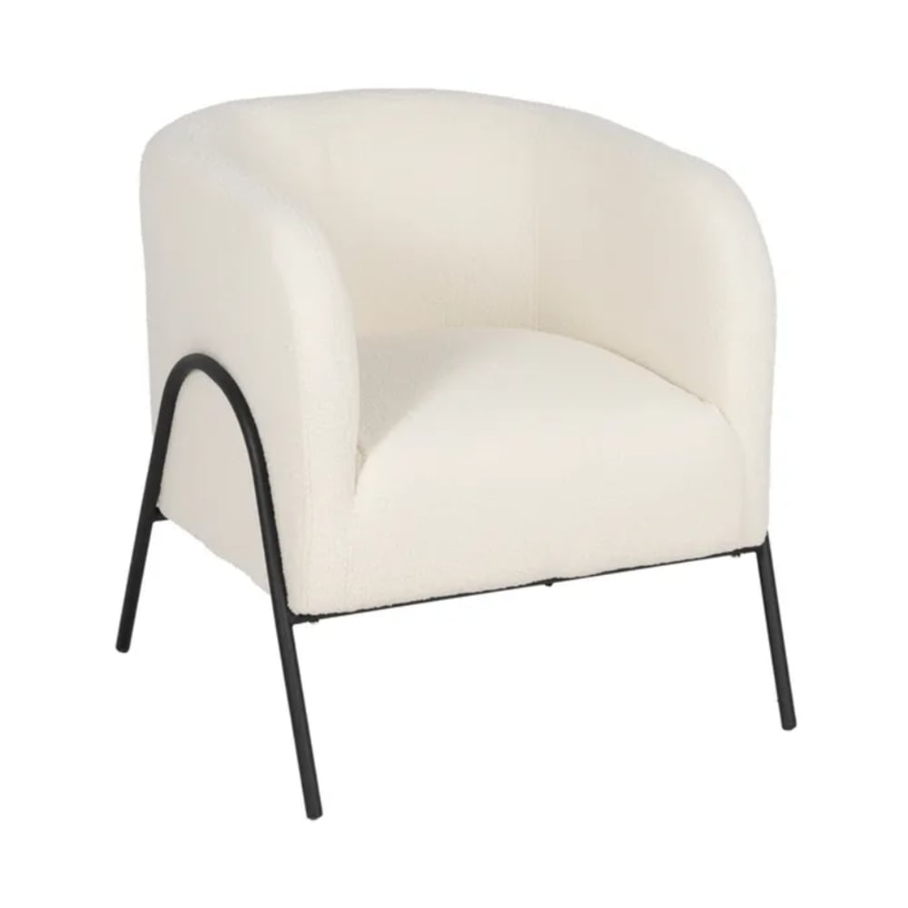 fauteuil bouclé  accoudoirs