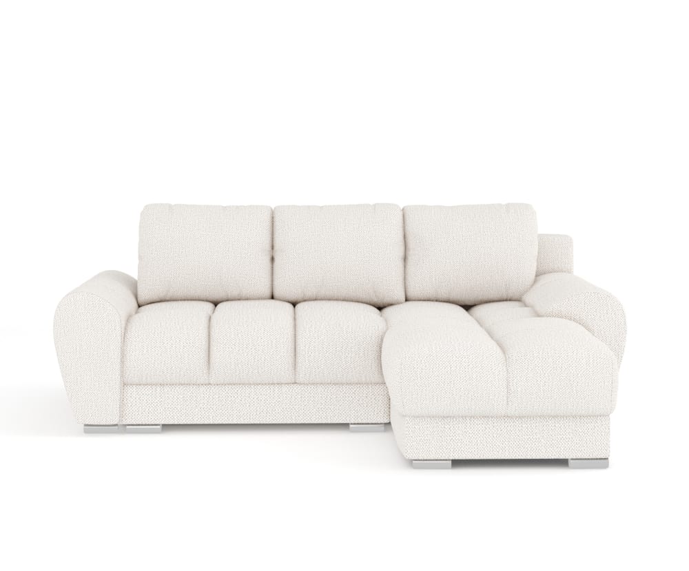 4-Sitzer Ecksofa aus Chenille-Stoff - creme - Maisons Du Monde