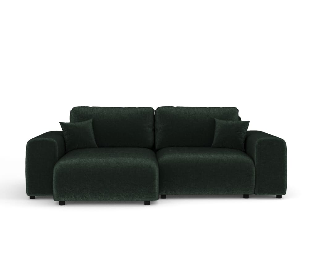 4-Sitzer Ecksofa aus Chenille-Stoff - grün - Maisons Du Monde