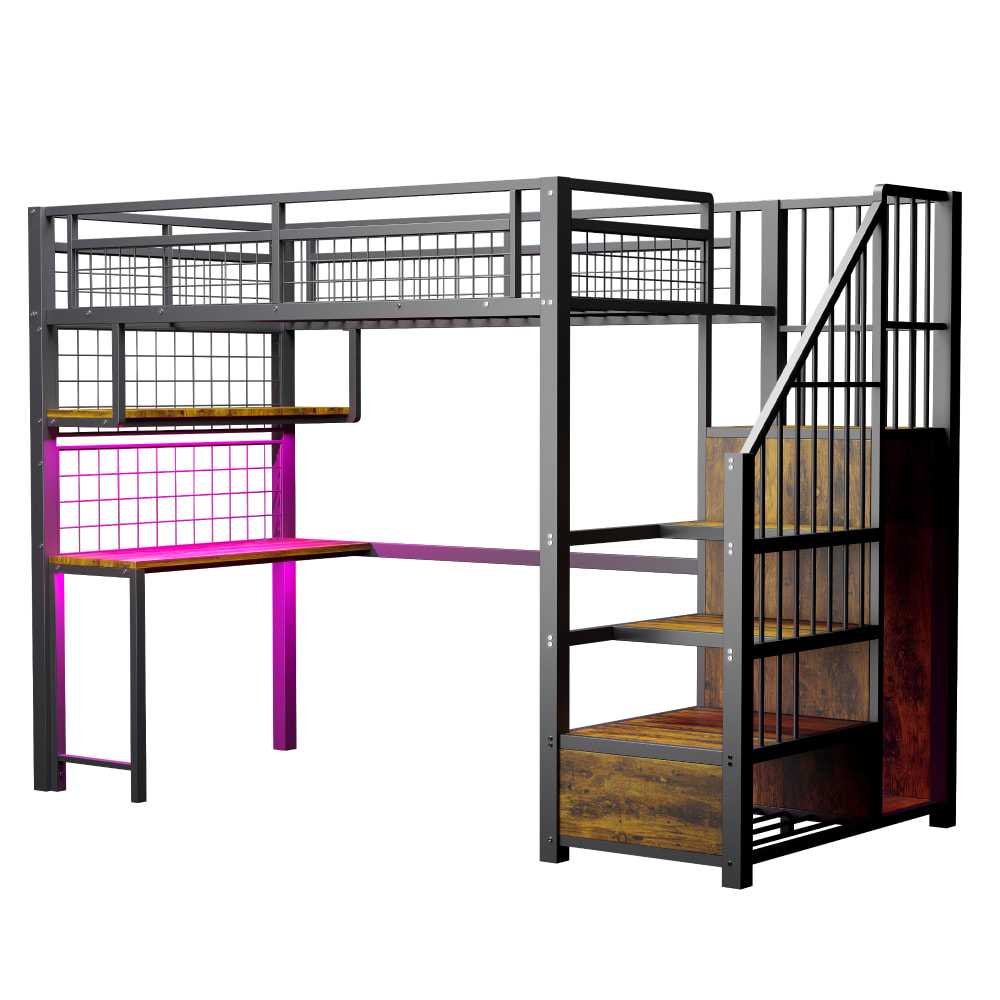 Lit mezzanine bureau