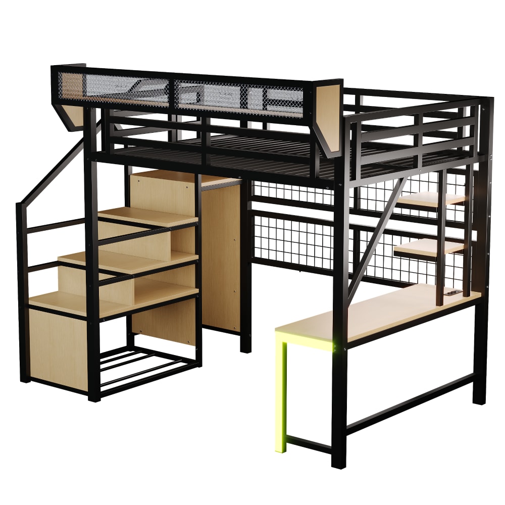 Lit mezzanine bureau