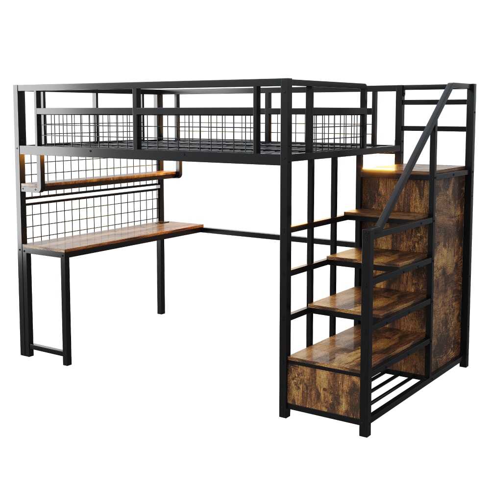 Lit mezzanine bureau - prise