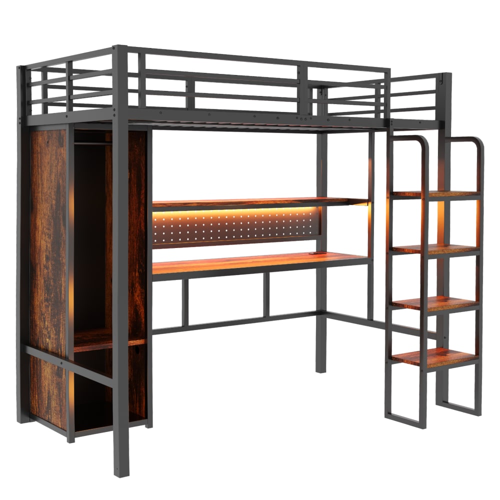 Lit mezzanine bureau