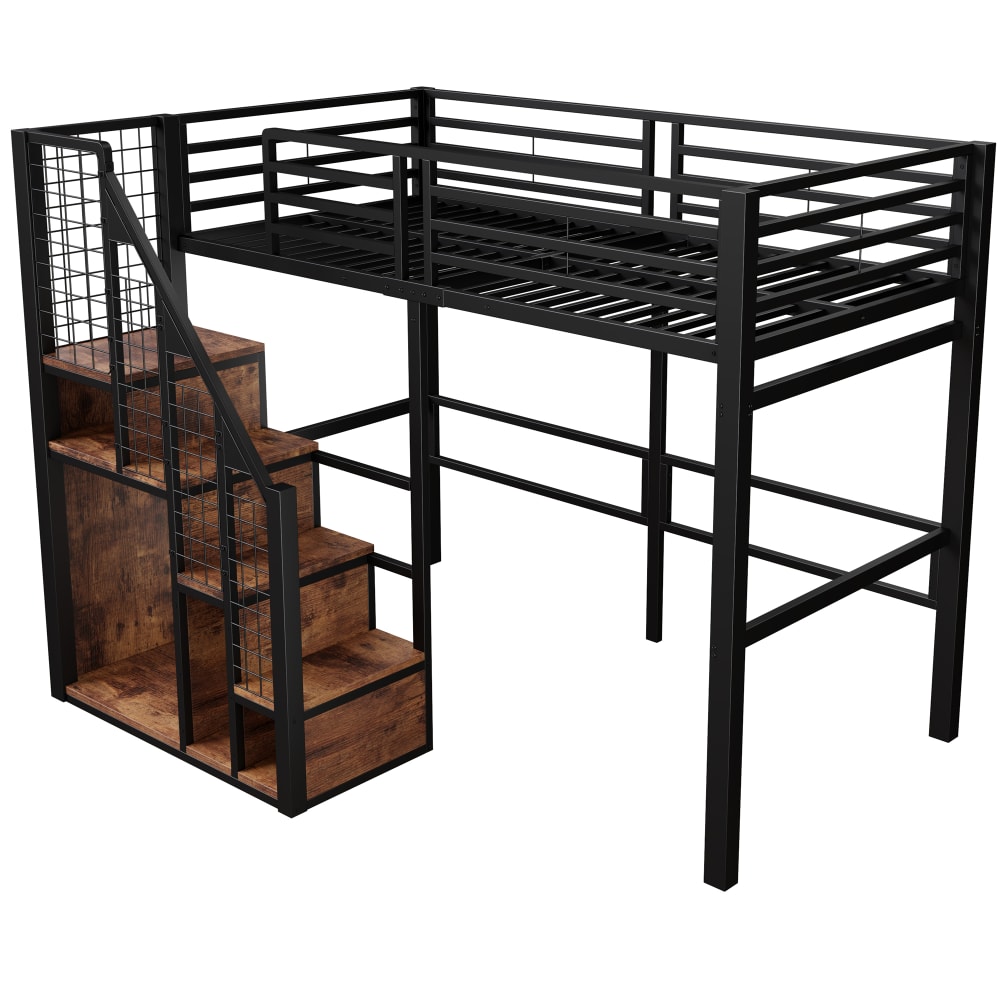 Lit mezzanine escalier - rangement
