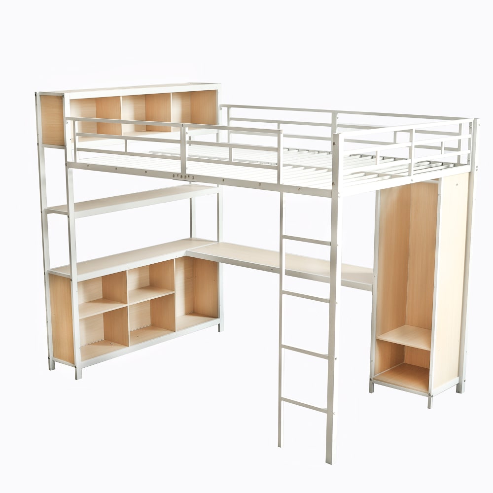 Lit mezzanine bureau - armoire
