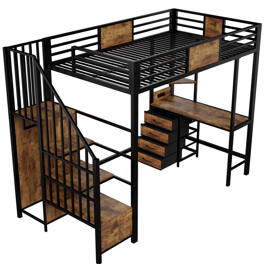 Lit mezzanine bureau