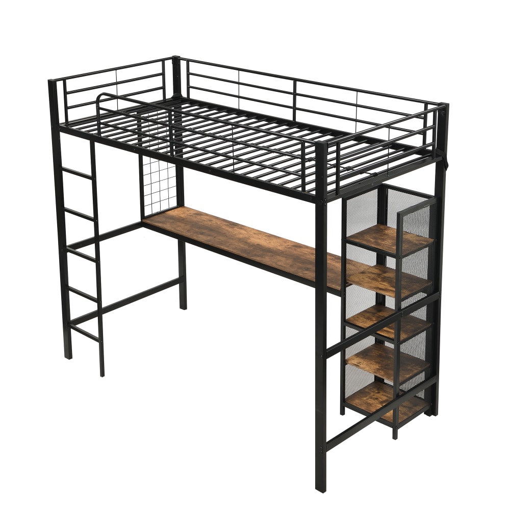 Lit mezzanine bureau - casiers