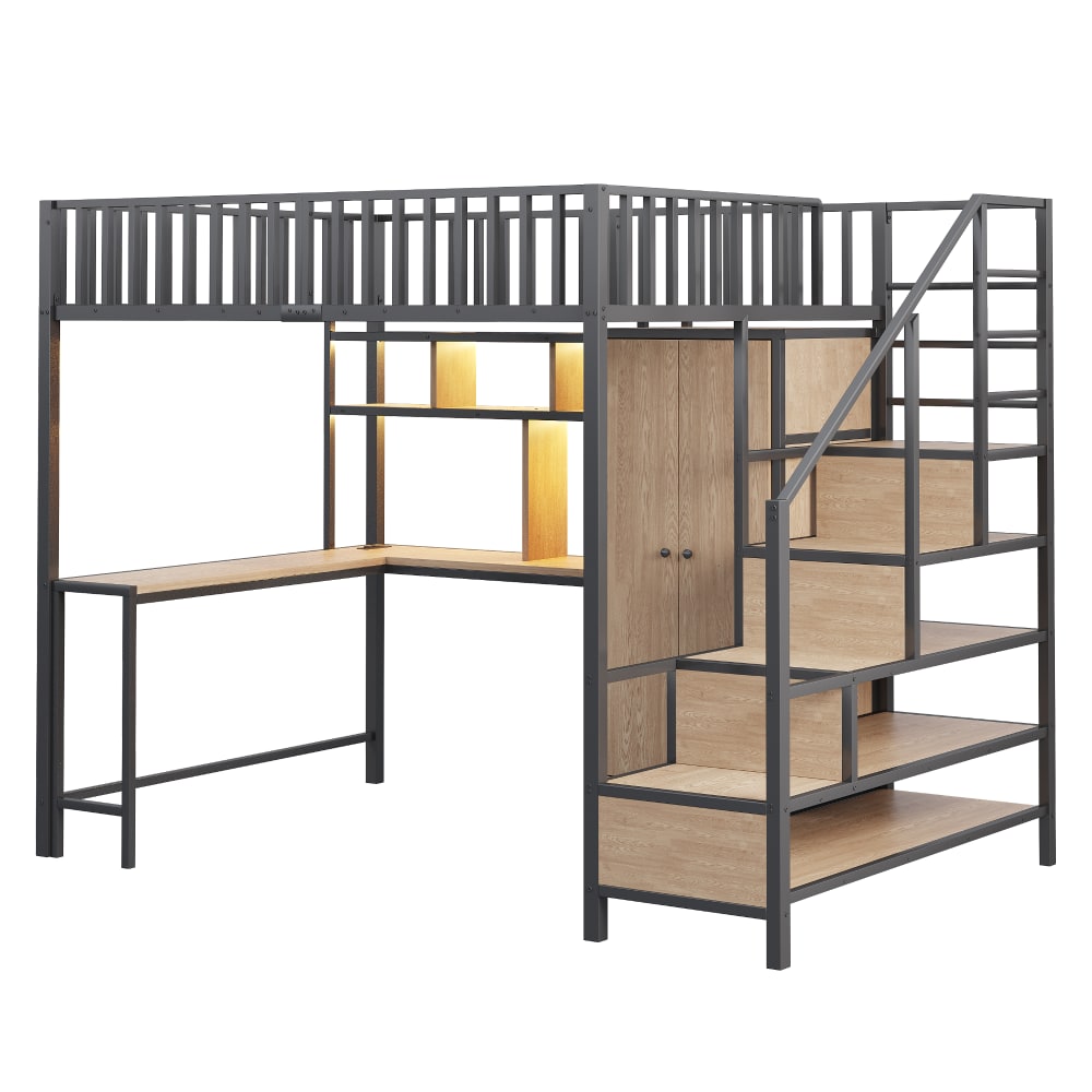 Lit mezzanine bureau