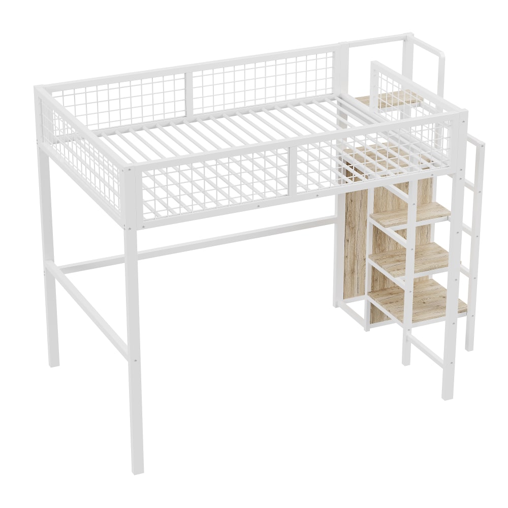 Lit mezzanine échelle - rangement armoire