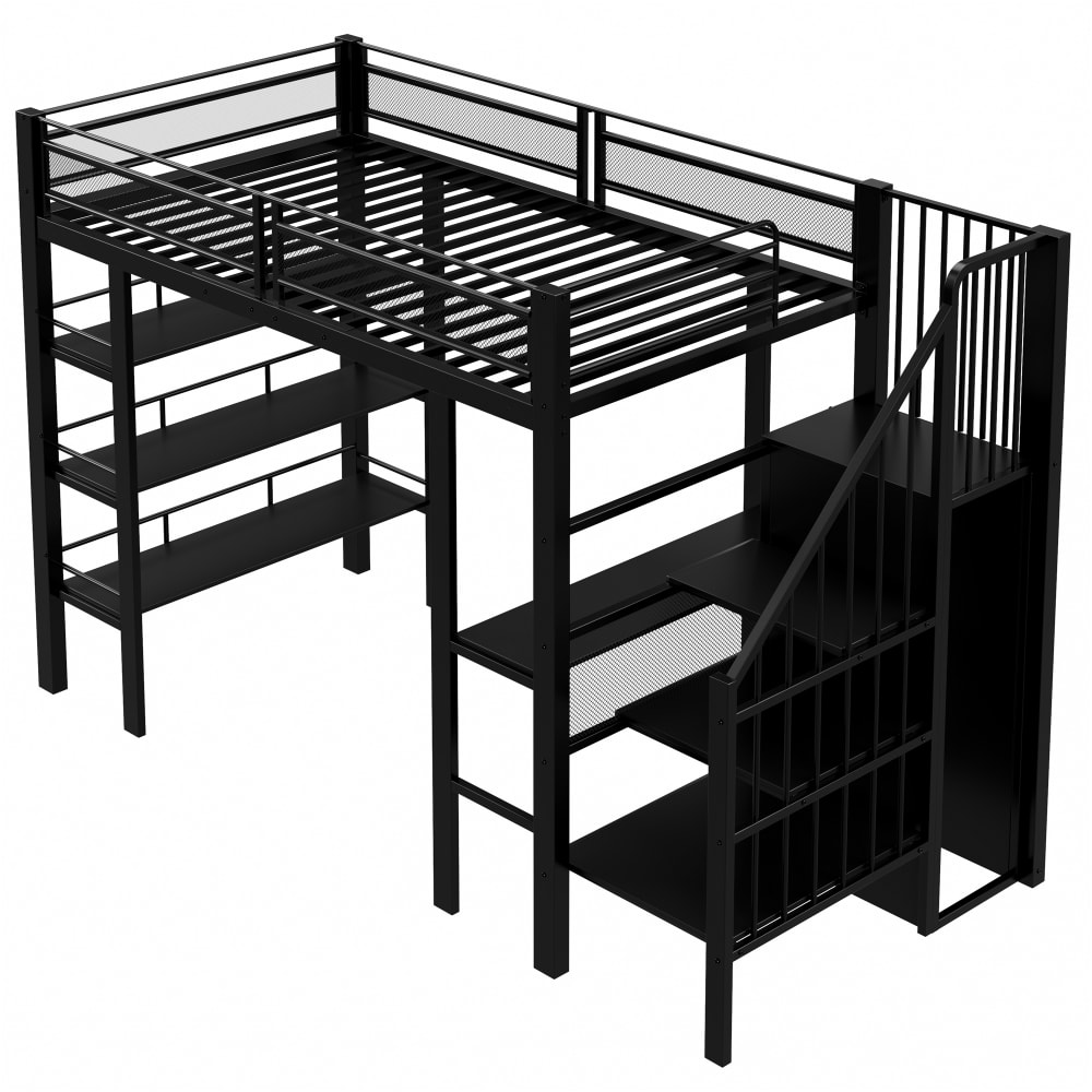 Lit mezzanine bureau