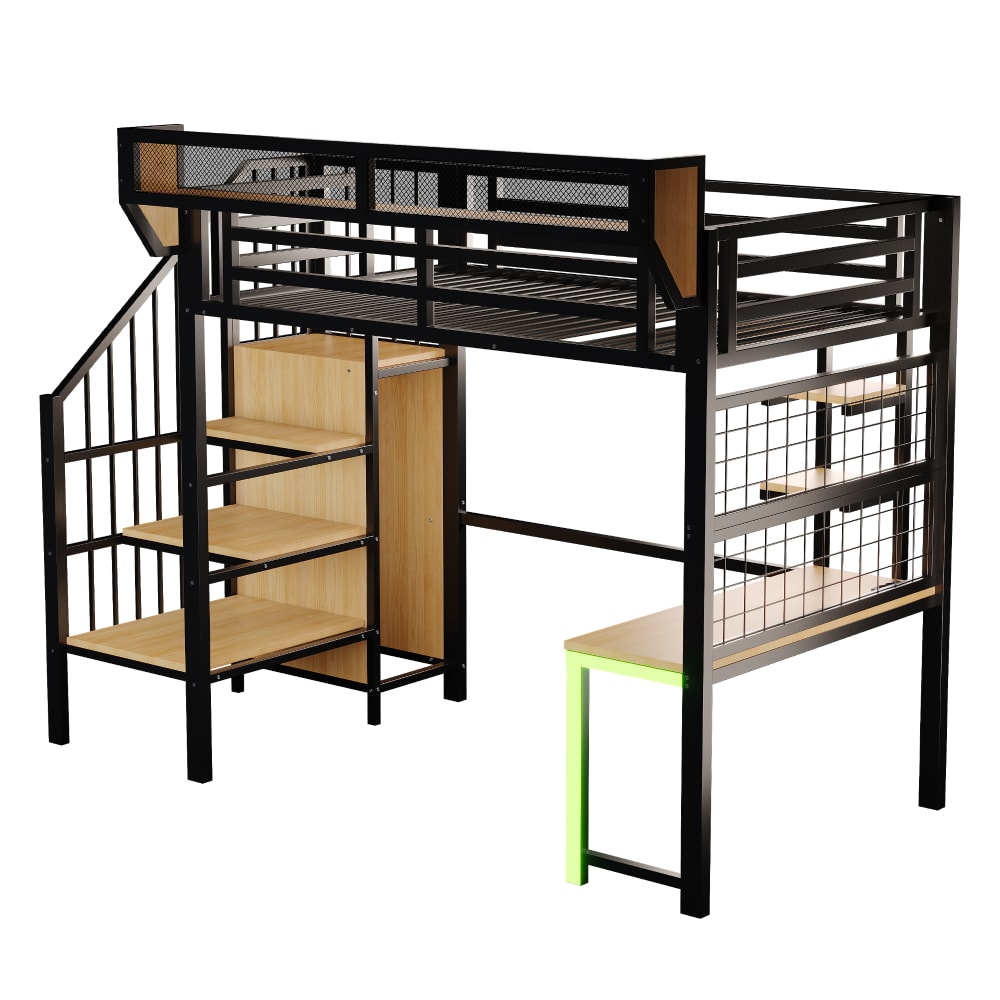 Lit mezzanine bureau