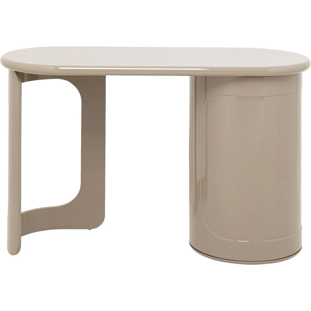 Bureau ovale taupe avec